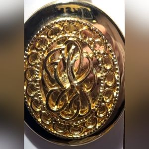 Vintage Gold Tone Locket Pendant With Filigree Design